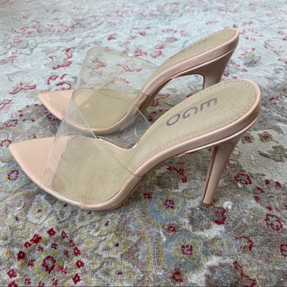 perspex peep toe mule